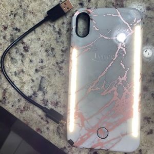 Rose Gold Marble Lumee duo case for iPhone XS Max